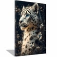 thumbnail image 1 of Mudket White Snow Leopard Canvas Wall Art, Leopard with Blue Eyes Print Wall Decor Framed Ready to Hang for Bedroom - 12"L x 8"W, 1 of 10