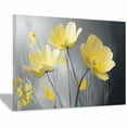 thumbnail image 1 of Mudket Yellow Flowers on Grey Background Canvas Wall Art, Framed Floral Print, Ready to Hang Wall Decor for Living Room Bedroom, Modern Botanical Artwork - 12"L x 8"W, 1 of 10