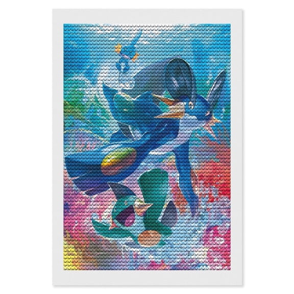 Mudkip Diamond Art Painting Kits, Cartoon Gem Dots Painting for Kids Adults, Arts Crafts DIY Paint Supplies for Gift Home Wall Decor 8"x12"