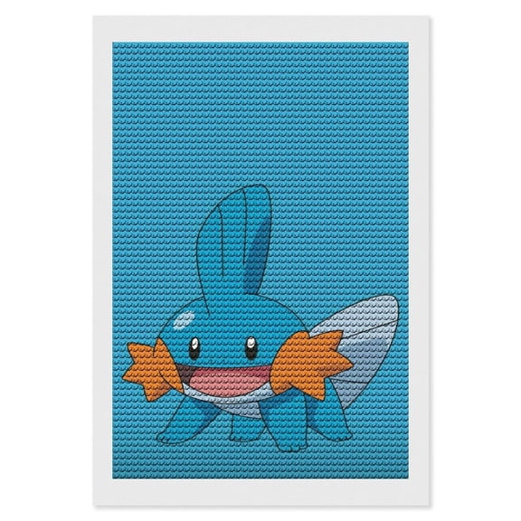 Mudkip Diamond Art Painting Kits, Cartoon Gem Dots Painting for Kids Adults, Arts Crafts DIY Paint Supplies for Gift Home Wall Decor 8"x12"