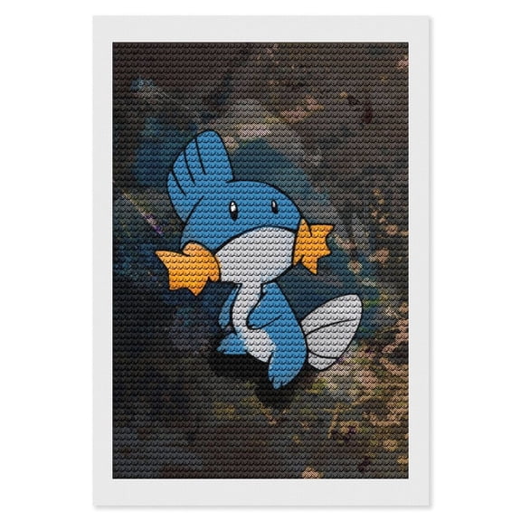 Mudkip Diamond Art Painting Kits, Cartoon Gem Dots Painting for Kids Adults, Arts Crafts DIY Paint Supplies for Gift Home Wall Decor 8"x12"