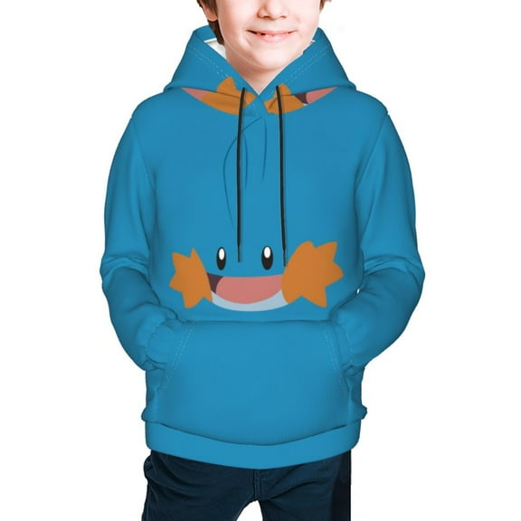 Mudkip Teen Boys Girls Hoodies 3D Printed Cool Long Sleeve Hooded Pullover Lightweight Sweatshirt for Kids Youth