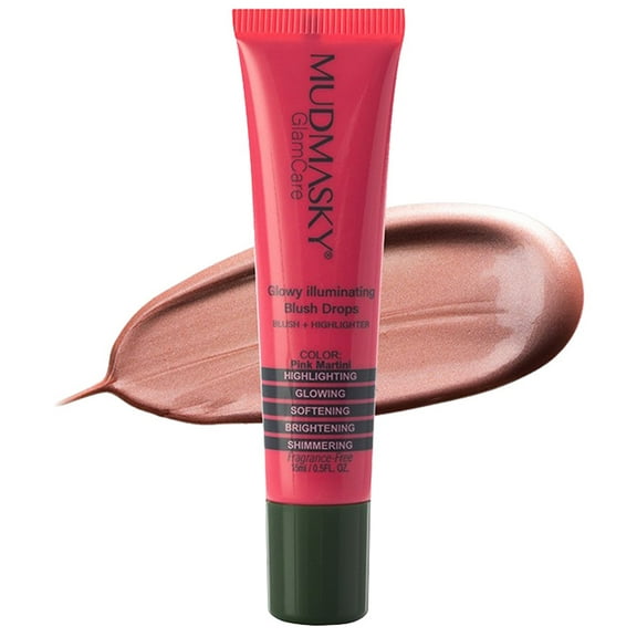 Mudmasky Glow Illuminating Blush Drops Pink Martini 0.5 fl oz
