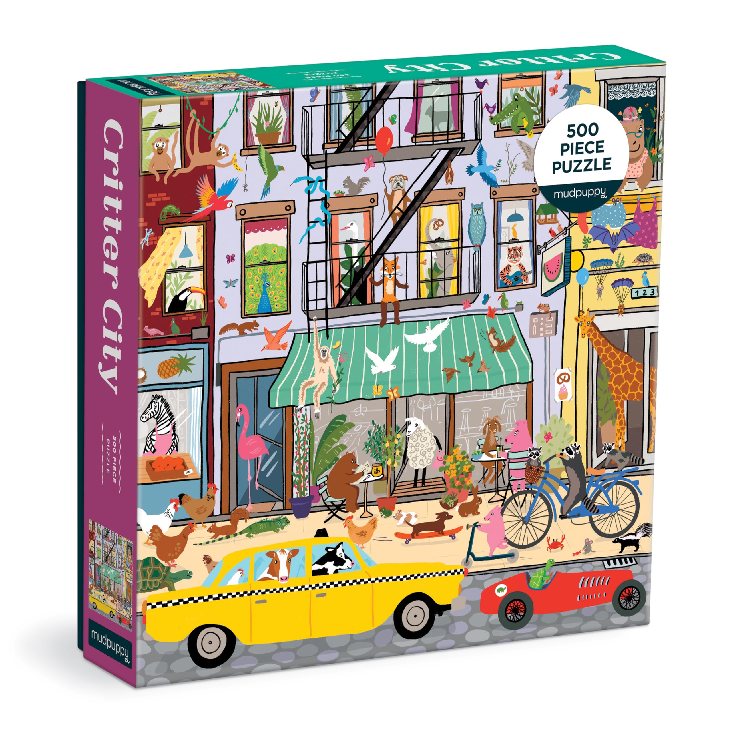 Mudpuppy's Critter City 500 OIF8 Piece Family Puzzle, Bold