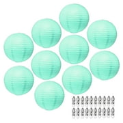 Mudra Crafts Paper Lantern with Led Light, Chinese Japanese Decorative Round Hanging Lamp Pink 12 Inches 10 Packs Pink 12 Inches 10 Packs