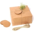 thumbnail image 1 of Mudrit 10pcs Kraft Gift Boxes with Lids for Presents, Bridesmaid Proposals, Christmas with Tags: 8x8x4, 1 of 7