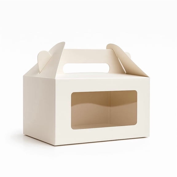Mudrit 20-Pack White Party Favor Treat Boxes, Gable Gift boxes with Handles for 