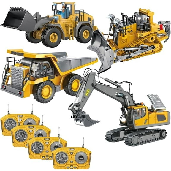 Mudsterz, Mudsterz Excavator, Mudsterz Construction Rc, Remote Control Construction Vehicle Set, Alloy Material,with Cool Lights and Sounds