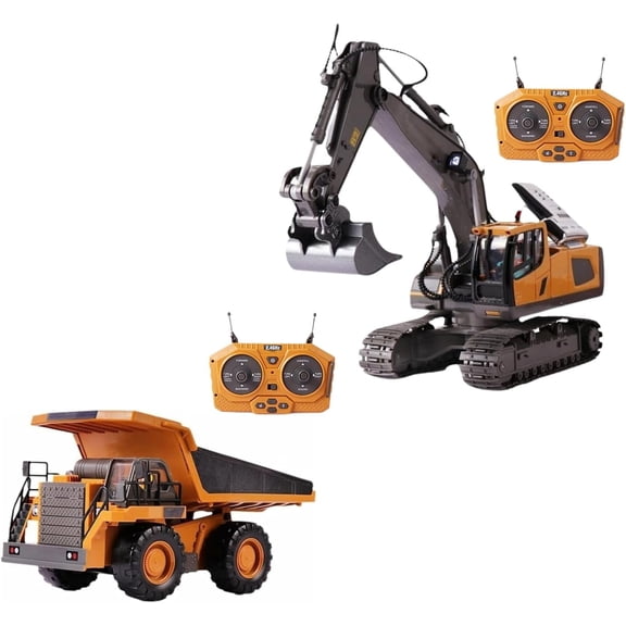 Mudsterz - Mudsterz Trucks, Mudsterz Excavator, 2.4GHz RC Construction Vehicle with Cool Lights and Real Sounds, Realistic Engineering Design, Metal Parts, Little Builders, Big Action