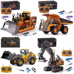 Mudsterz Remote Control Excavator, 1/20 Scale 11-Channel RC Construction Vehicle with Lights & Sound, Rechargeable Battery Powered Digger