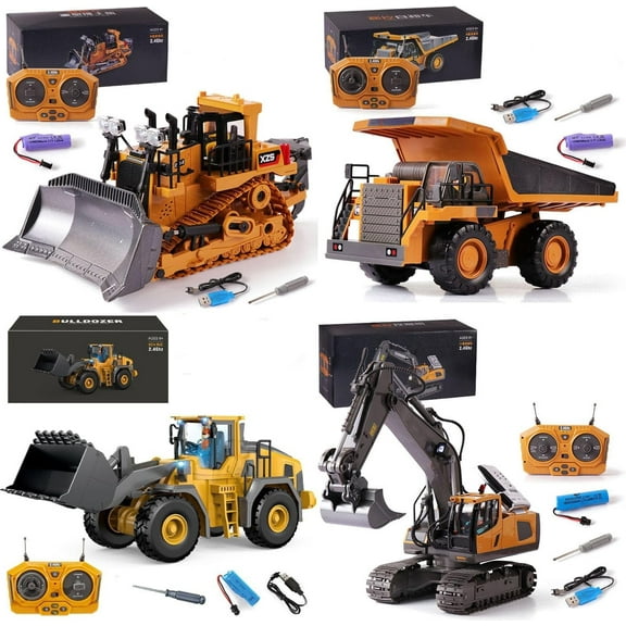 Mudsterz Remote Control Excavator, 1/20 Scale 11-Channel RC Construction Vehicle with Lights & Sound, Rechargeable Battery Powered Digger