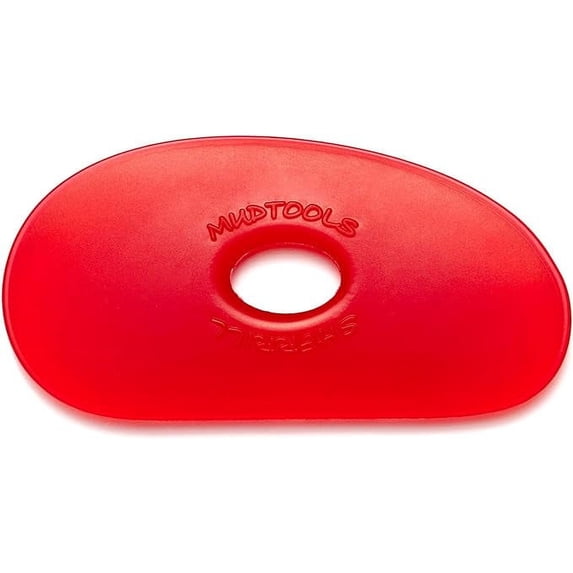 Mudtools Polymer Rib Red Size 1 Very Soft - Kidney Shape - Ceramics, Pottery, Clay - R1