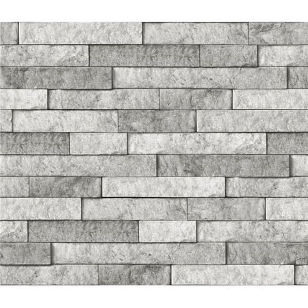 Muebles Para El Hogar 18" x 9' Grey Stone Peel and Stick Backsplash Tiles 13.5 sq. ft Coverage Area