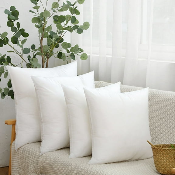 Muecwrye 18X18 Pillow Insert, Christmas Decor Pillow clearance! Non-woven Core, Cotton Throw Pillows, Square Forms Stuffer for Outdoor Cushion, Bedroom Bed, Couch Sofa Decorative, White