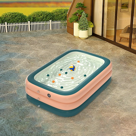Muecwrye 2.1m Square Inflatable Pool, Family Pool for Summer Water Recreation