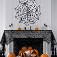 thumbnail image 1 of Muecwrye 2 Pack Halloween Decorations, Black Tablecloth, Lace Round Spider Cobweb Table Cover, Mantel Scarf Lampshade for Halloween Kitchen Party Decor, 1 of 8