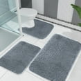 thumbnail image 1 of Muecwrye 3 Pcs Bath Rug, Bathroom Sets Clearance! U-Shaped Contour Toilet Rug, Soft Comfortable Water Absorption Non-Slip Bath Mat, Shower Mat for Floor, Room Door Mat, Machine Washable, Drak Gray, 1 of 8
