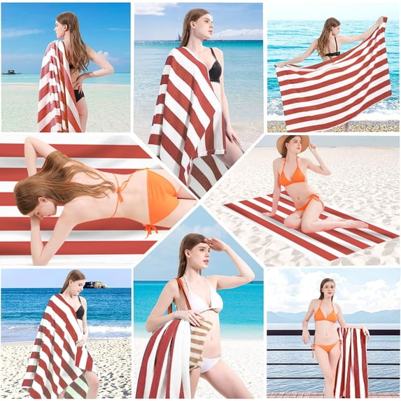 Muecwrye 30x59in Single Fleece Beach Towel, Large Microfiber Towel for Swimming Pool Use