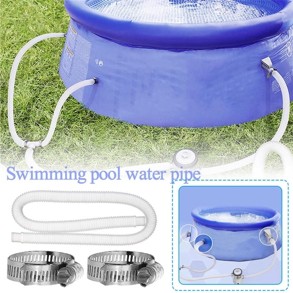 Muecwrye 59in Single Tube Double Buckle Replacement Hose, for Inflatable Hot Spring Swimming Pool Pump 300-1000 Gallon