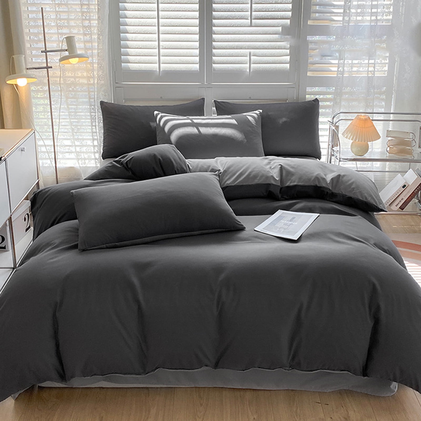 Muecwrye Bedding Comforter Sets, Queen Sheet Set,Washable Cotton Sheets, King Size Comforter Set, Twin Mattress Protector, Standard Size Set of 4 (1 Duvet Cover, 1 Bed sheet, 2 Pillow Covers)