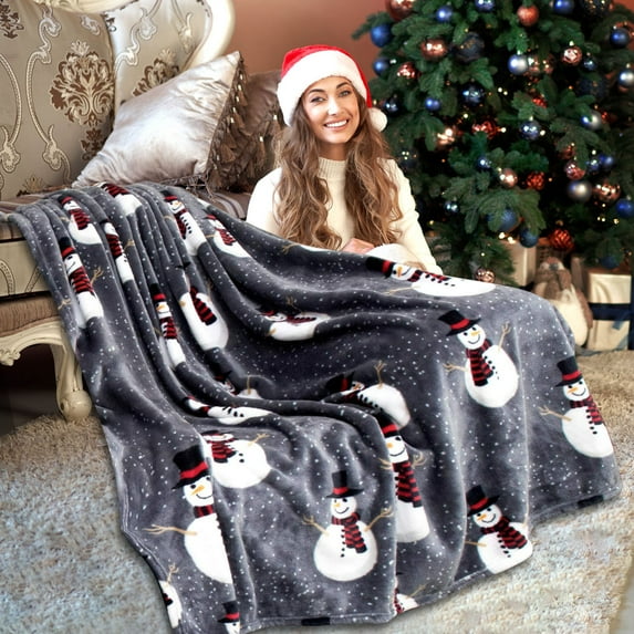 Muecwrye Christmas Blanket, Super Soft Christmas Prints Fleece Blanket, Holiday Theme Home Decor, Fuzzy Warm and Cozy Throws for Winter Bedding, Couch and Gifts, Clearance Sales! 27 X 40 Inch
