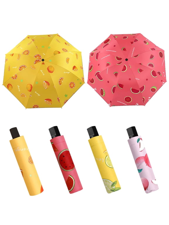 Compact Manual Folding Sunshade Umbrella, Black UV Coating for Travel Outdoor Sun and Rain Protection