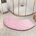 thumbnail image 1 of Muecwrye Curved Bath Rug, 12"x 24" inch Non Slip Foam Bath Rug, Soft Absorbent Fanned Shower Mats Washable Bathroom Rug Corner Bath Tub Floor Carpet for Quadrant Shower Stall,Clearance, 1 of 3