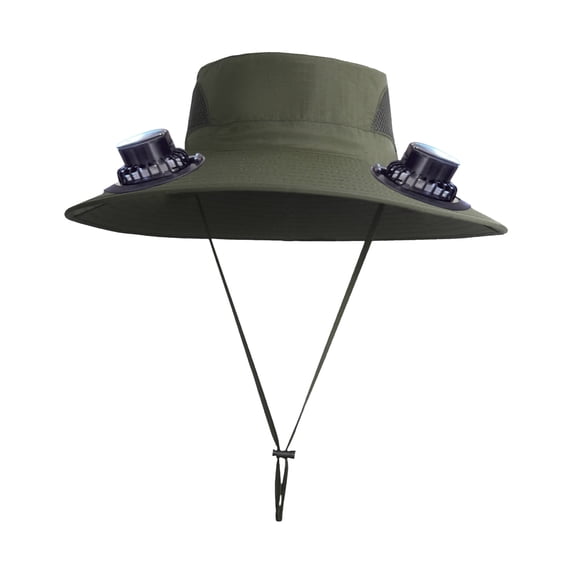 Muecwrye Solar Powered Fan Hat - Men's Outdoor Sun Protection and Cooling Fisherman's Hat, Beach Camping and Fishing Essentials