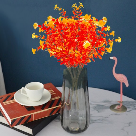 Muecwrye Faux Mums, Fall Flowers with Long Stems, Silk Artificial Chrysanthemums for Indoor Home Vase Table Centerpieces Floral, Arrangements Weddings Bouquet Decorations