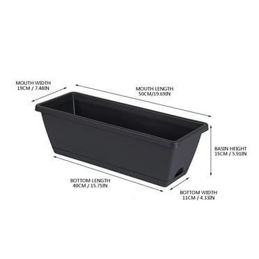 Muecwrye Flower Pots, Balcony Planter, Planters for Outdoor Plants, 19.5 In Rectangle Planter Box, indoor planters with drainage and tray, Vegetable Planter Boxes Outdoor