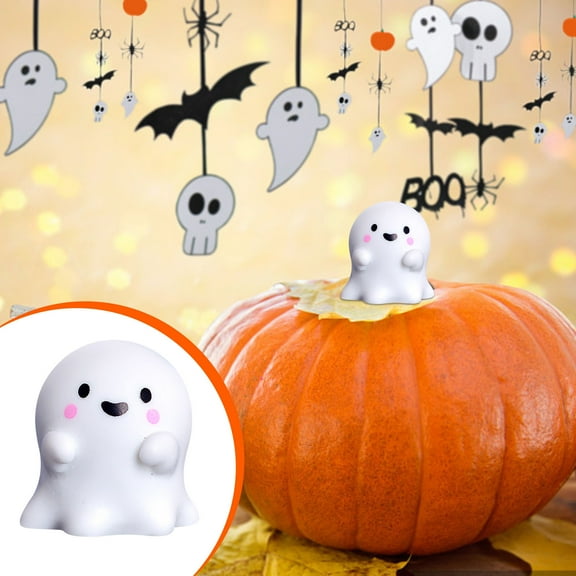 Muecwrye Halloween Miniature Figurines, Micro Halloween Figure, Pumpkin Ghost Garden Accessories, DIY House Village Mini Ornament Kit for Cake Topper Decoration Halloween Party Favor Supply
