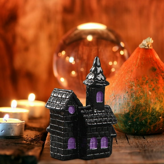 Muecwrye Halloween Miniature Figurines, Resin Micro Halloween Figure, Pumpkin Ghost Garden Accessories, DIY House Village Mini Ornament Kit for Cake Topper Decoration Halloween Party Favor Supply