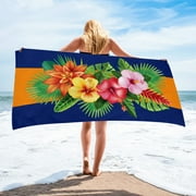Muecwrye Microfiber Beach Towel "30 x 60 ", Sand Free Beach Towel,Absorbent Fast Drying Tropical ,for Swimming, Pool, Camping, Yoga, Workout, Traveling , Kids,Women,Men,Boys, Girls