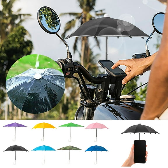 Muecwrye Mini Motorcycle Sunshade Umbrella, Small Decorative Umbrella for Light Rain and Sun Protection