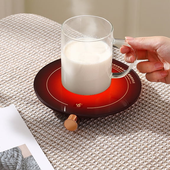 Muecwrye Mug Warmer, Electric Heated Coasters, Suitable for Tea Milk Beverages with Adjustable Temperature Display, Auto Shut Off Timer Mug Sensor, Candle Wax Heating Plate, Ideal Gift Accessory