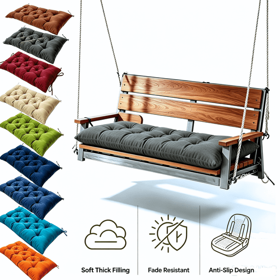 Muecwrye Outdoor Cushions Clearance, Outdoor Bench Cushion, Patio Cushions, Indoor Outdoor Furniture Cushions, Cushion Seat Chair Replacement Pads, Swing Cushion for Lounger Garden Furniture Patio