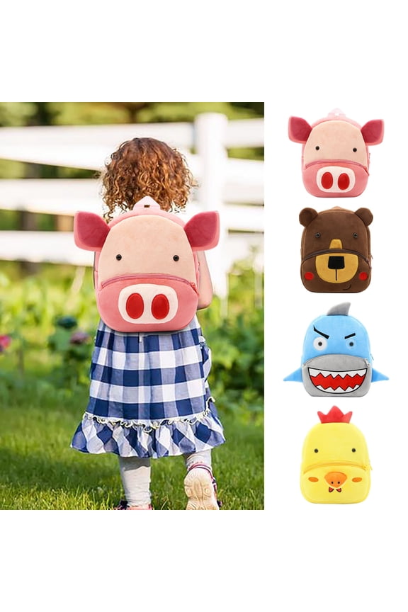 School Backpack, Plush Animal Friend Backpack, Adorable Design for School Students