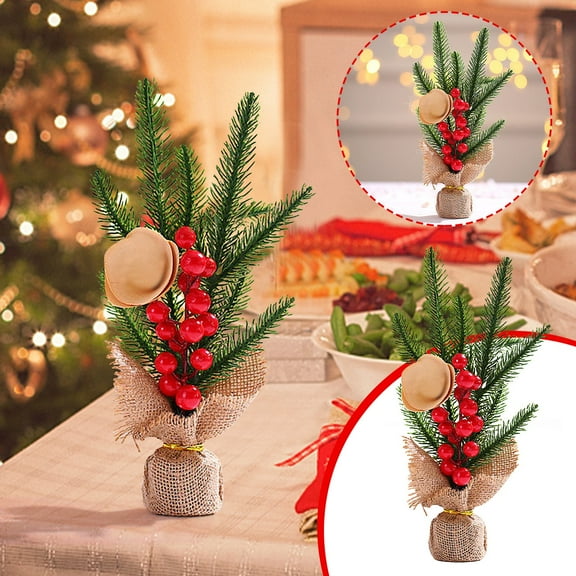 Muecwrye Small Christmas Trees, Table Top Christmas Tree, Glass Ornaments Mini-landscapes Christmas Tree Holiday Gifts Tabletop Decoration