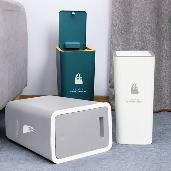 Muecwrye Trash Can, Bathroom Trash Can With Lid, Touchless Trash Can, Slim Motion Sensor Plastic Narrow Trash Bin for Bedroom, Kitchen, Toilet, Living Room, Office, RV, Outdoor