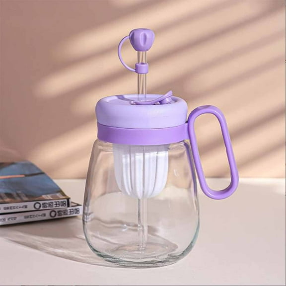 Muecwrye Water Cup, Flower Tea Cup, Large Capacity Portable Sports Straw Cup Summer with Tea Separated Student Cup, Simple Modern Insulated Tumbler with Handle and Straw, Gifts for Women Men Her Him