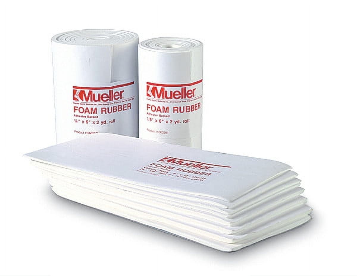 Mueller 0602 Adhesive Backed Foam Rubber: 6 in x 12 in. (White)