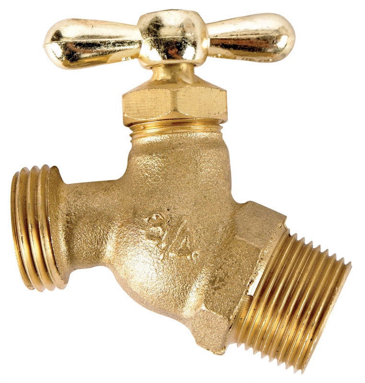 Brass No-Kink Angled Hose Bibb Valve 3/4" Male