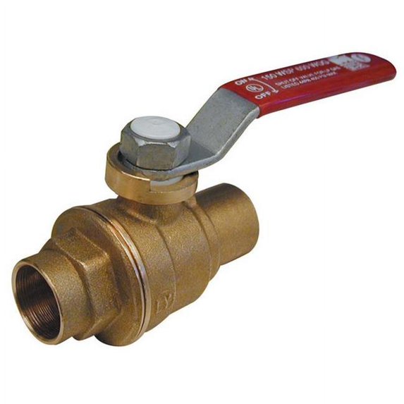 Mueller 107-455NL 1 in. Forged Brass Sweat Full Port Ball Valve Solder