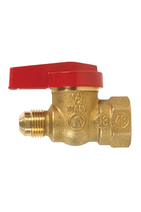 B & K Gas Ball Valve Forged Brass Chrome Plated Boxed 3/8 " Flare X 1/2 " Female