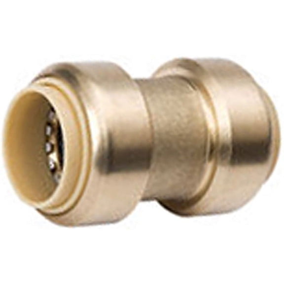 Mueller 630-003 DZR Lead-Free Brass Push-Fit Coupling, 1/2-Inch