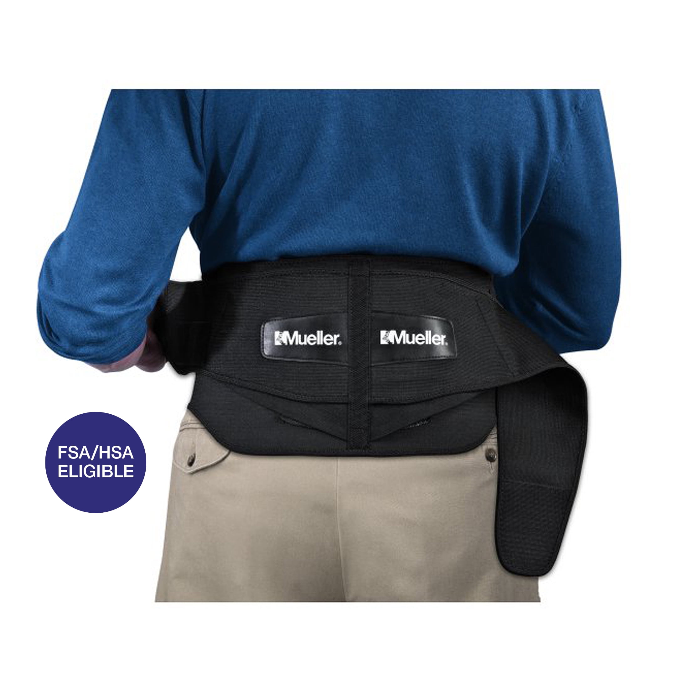 Mueller Adjustable Lumbar Back Brace with Removable Pad, Plus Size, Fits  Waist Sizes 50 - 70