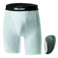 thumbnail image 1 of Mueller Adult Athletic Support Shorts with Flex Shield Cup, Adult Large, White/Gray, 1 of 4