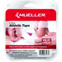 Mueller Athletic Tape, White, 1.5" x 10 Yd Roll, 4-count