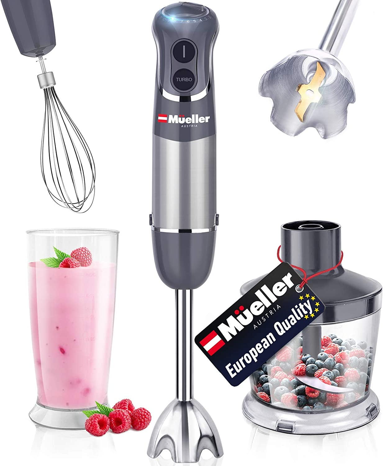 HOVOBO Immersion Blender Handheld 7-in-1 1000W Powerful Scratch Resistant  Hand Blenders for Kitchen, Stick Blender Immersion 12 Speed and Turbo Mode
