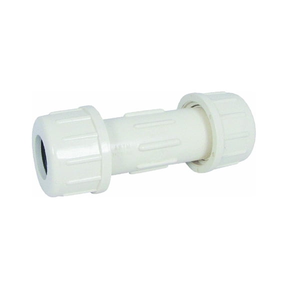Zoro Select CPVC Compression Coupling Pipe Fitting - Brass Finish - 1-1/8" OD x 1"